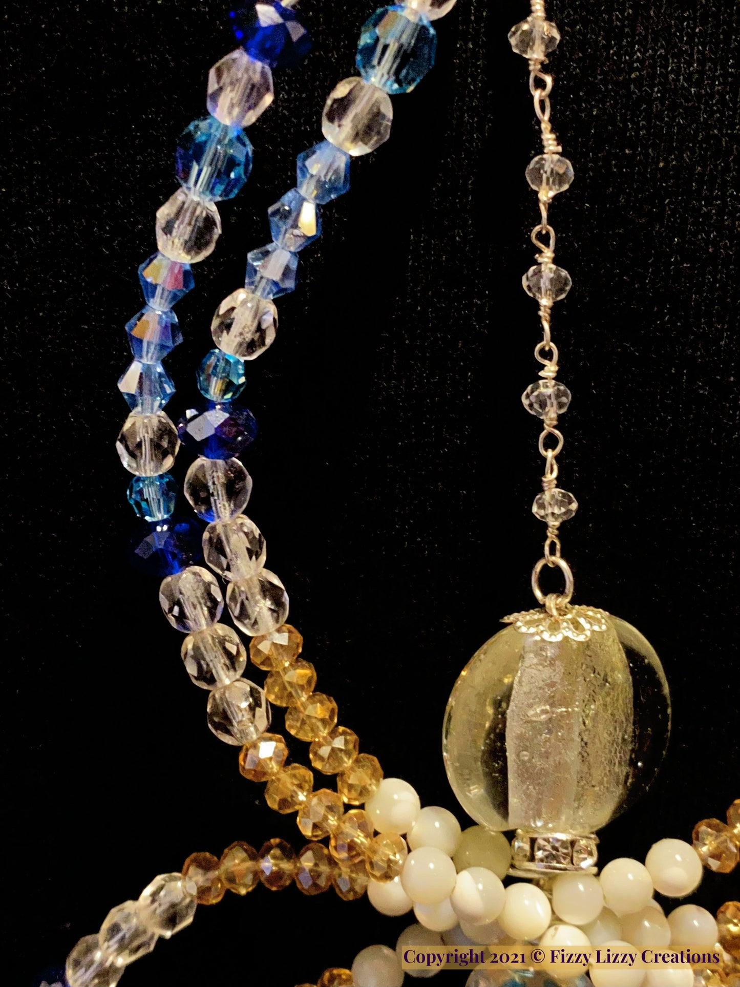 Crystal Christmas Tree Spider in Blues and Beige