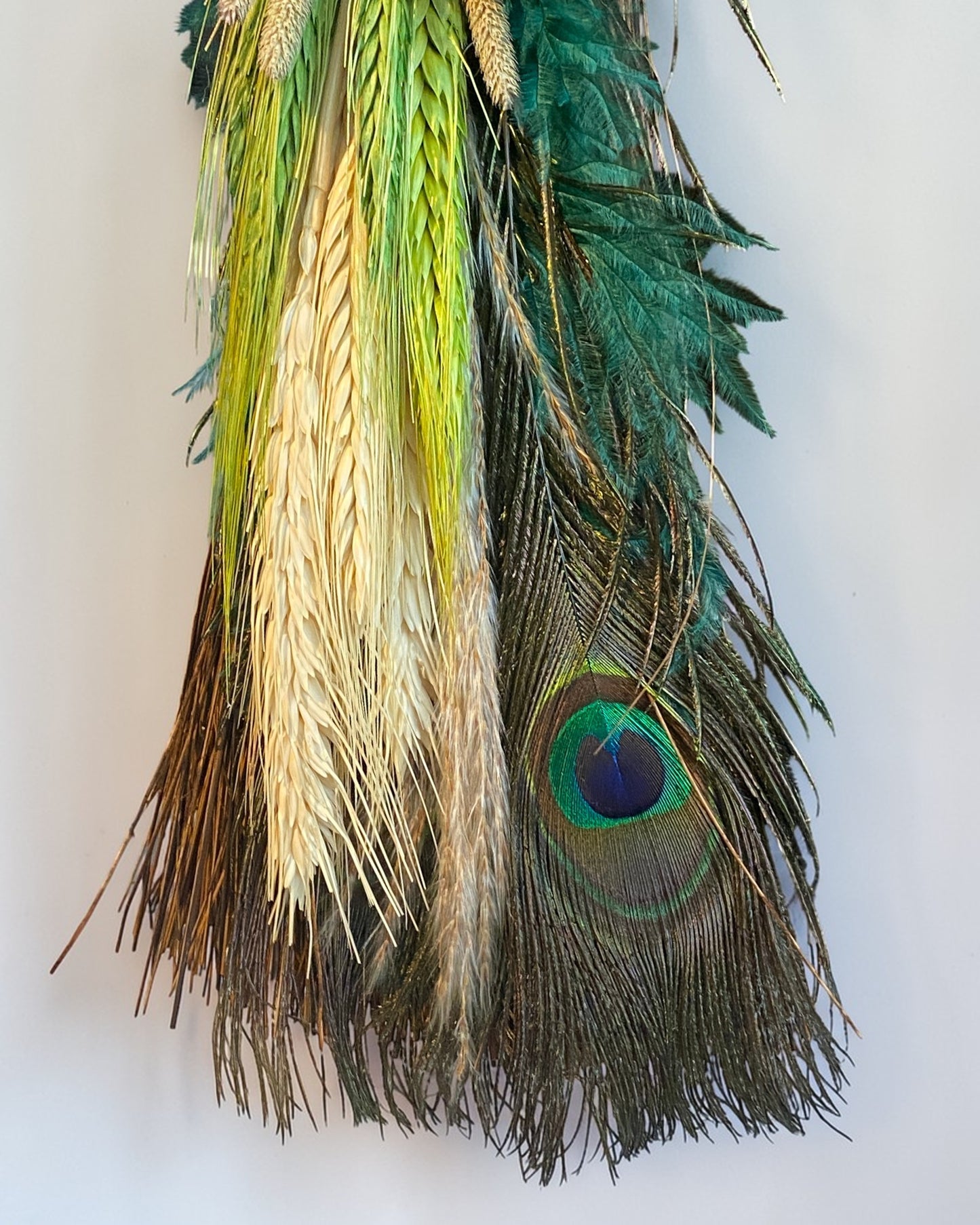 Besom Broom with Green Aventurine and Dried Flowers