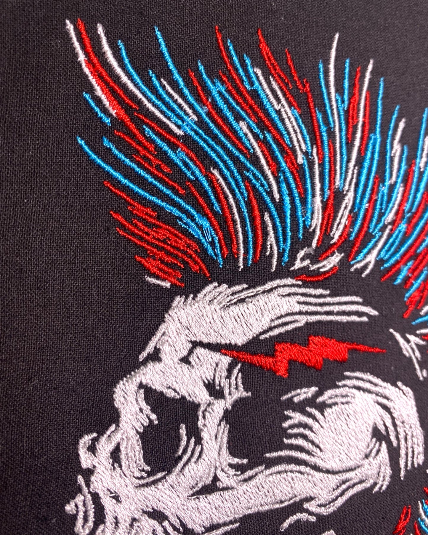 Mohawk Skull Embroidered Wall Art