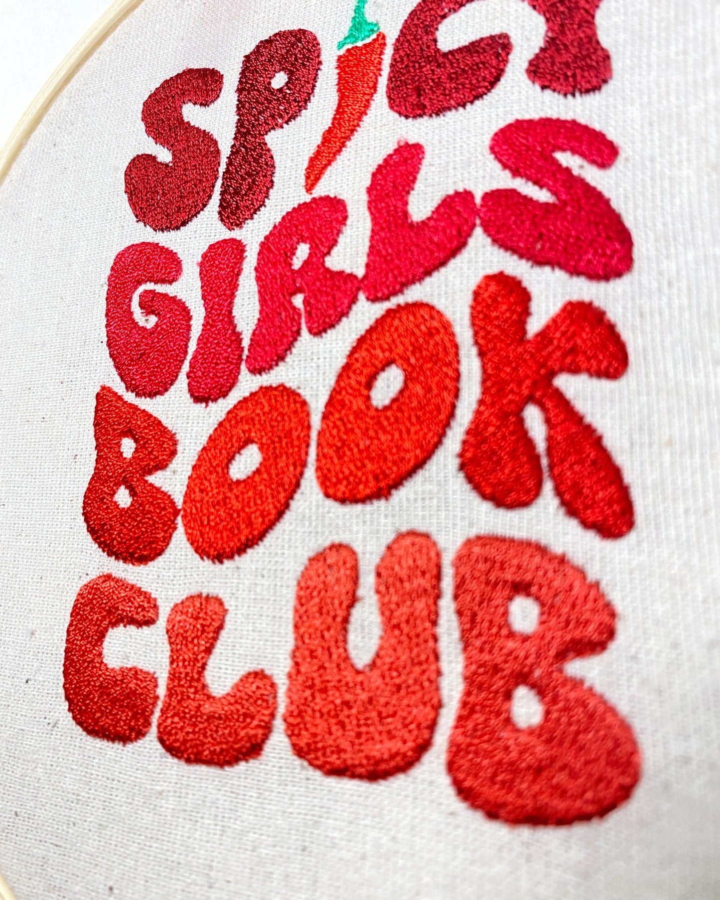 Spicy Girls Book Club Embroidered Wall Art