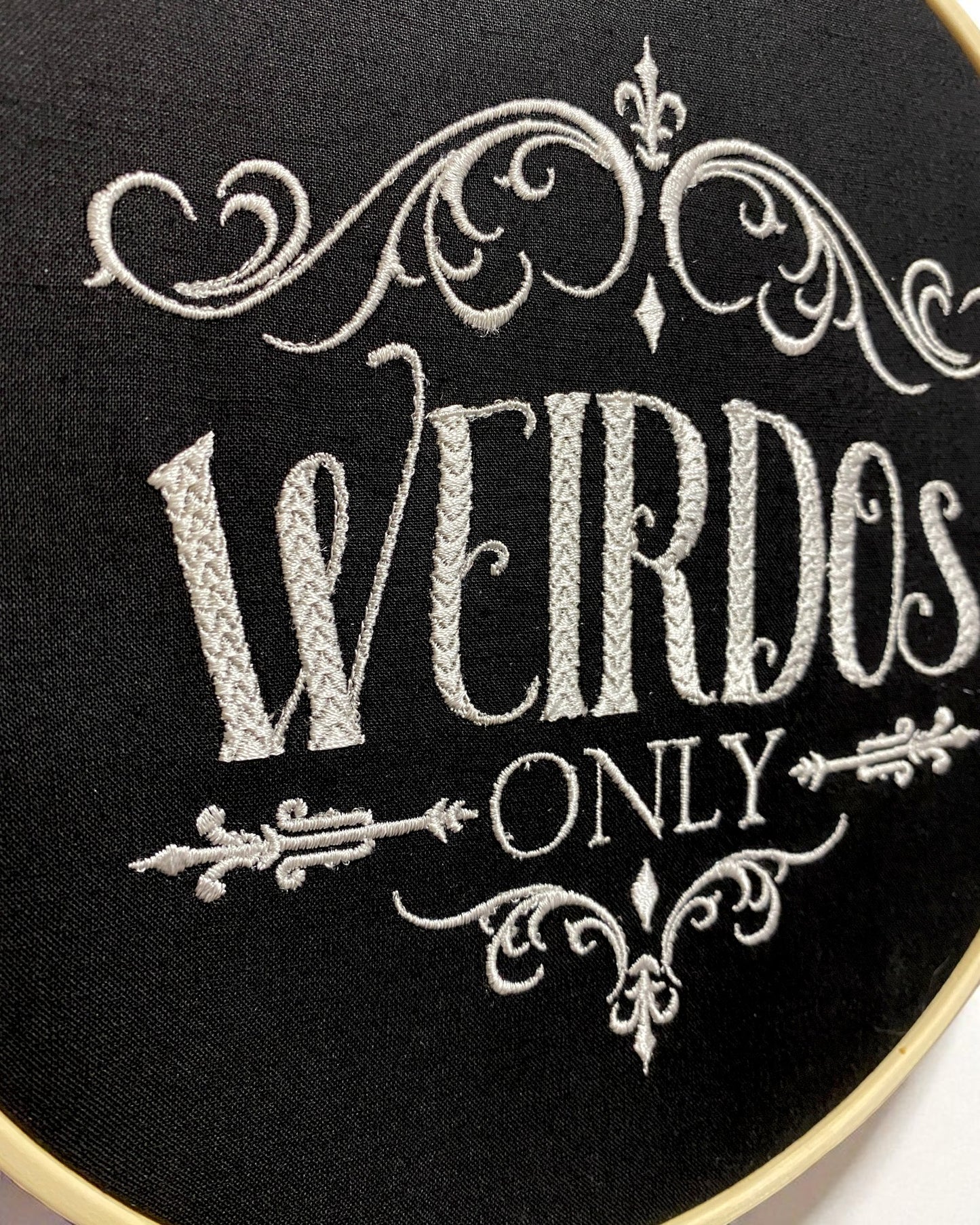 Weirdos Only Embroidered Wall Art