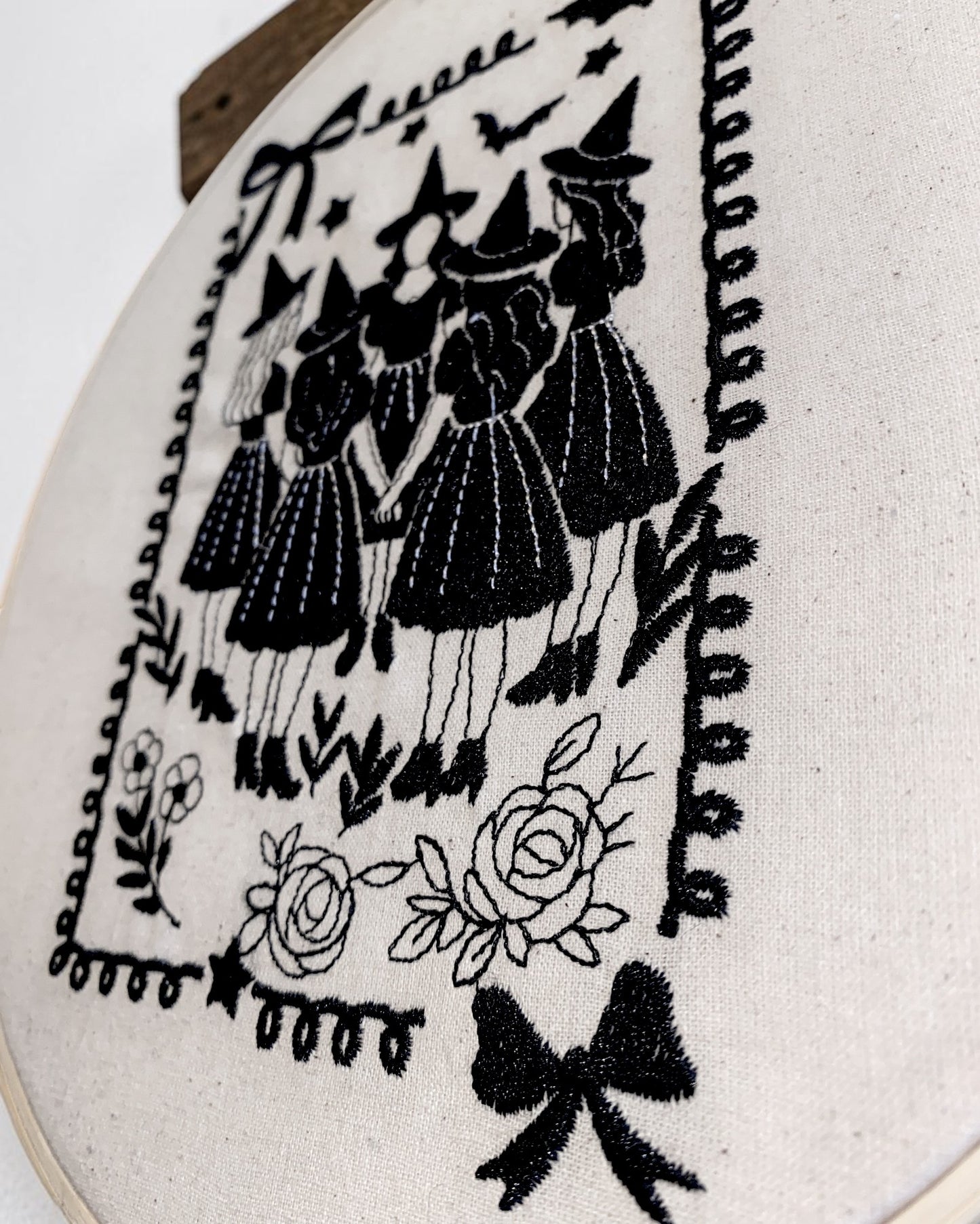 Witches Coven Gathering Embroidered Wall Art