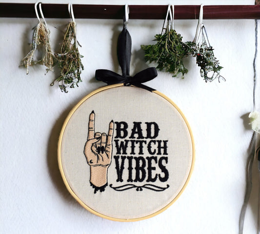 Bad Witch Vibes Embroidered Wall Art