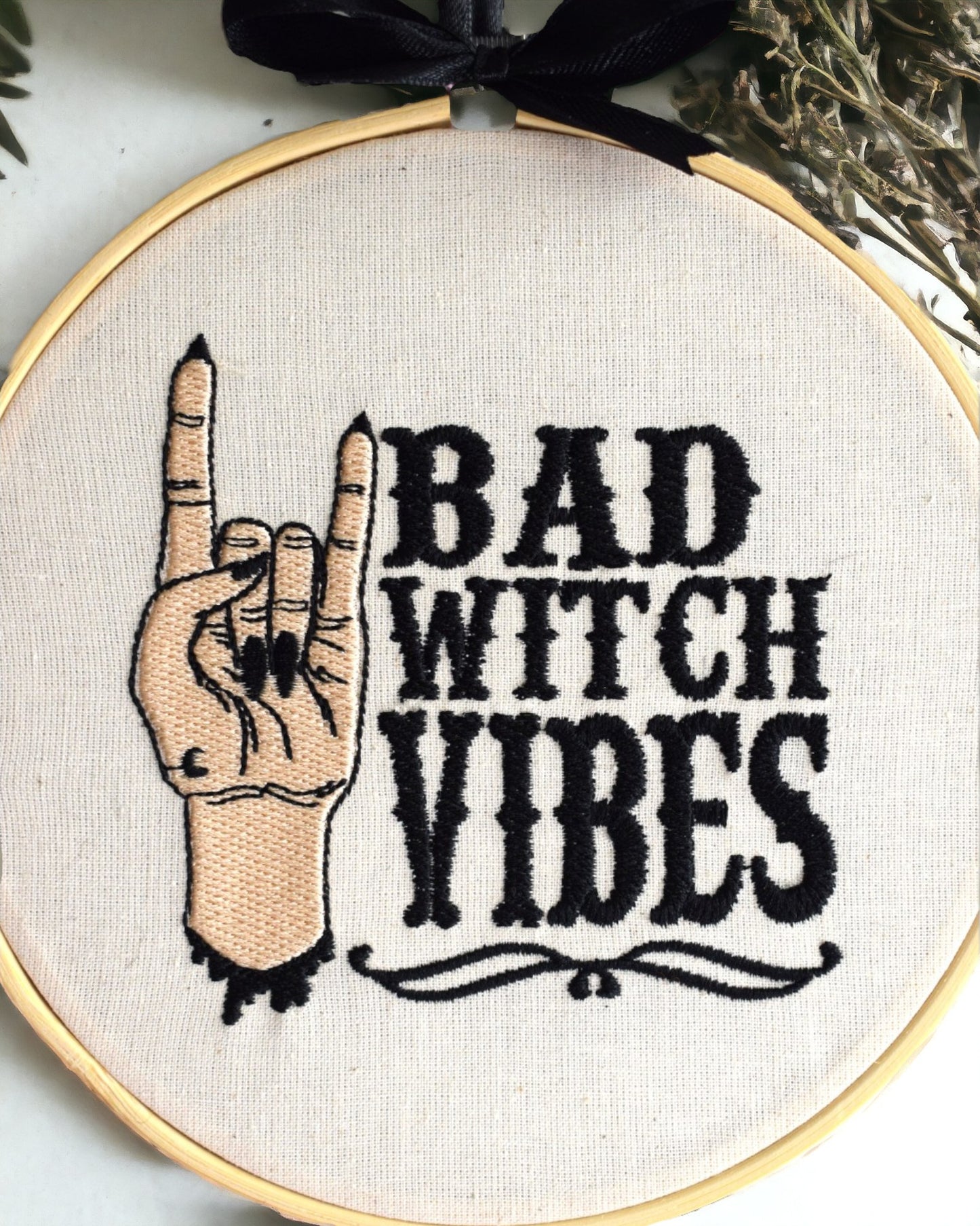 Bad Witch Vibes Embroidered Wall Art