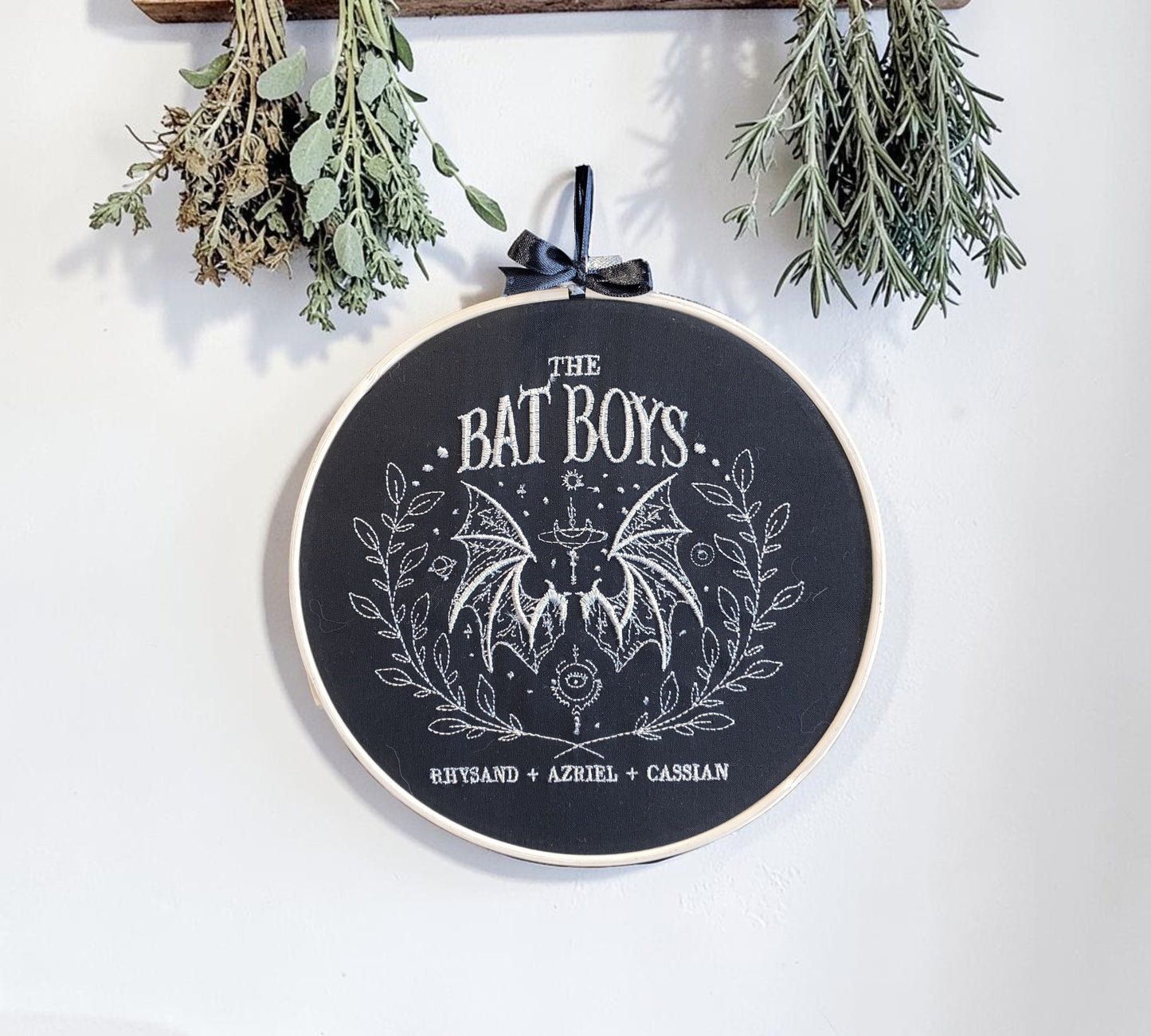 Bat Boys Wingspan Embroidered Wall Art