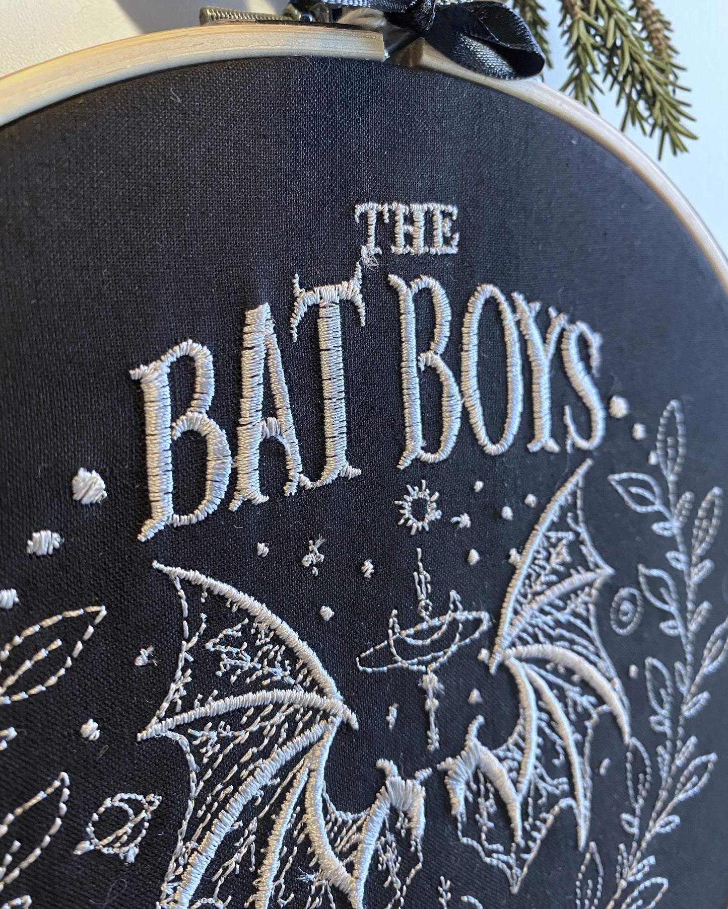 Bat Boys Wingspan Embroidered Wall Art