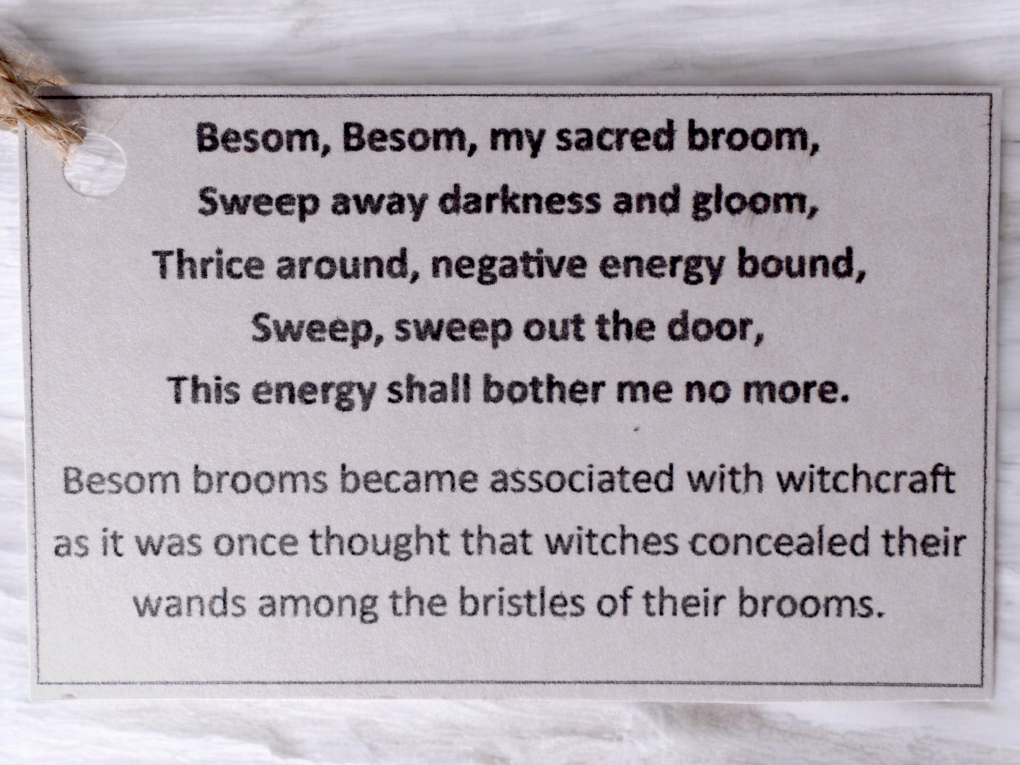 Besom Broom Hanging Talisman with Real Dried Flowers