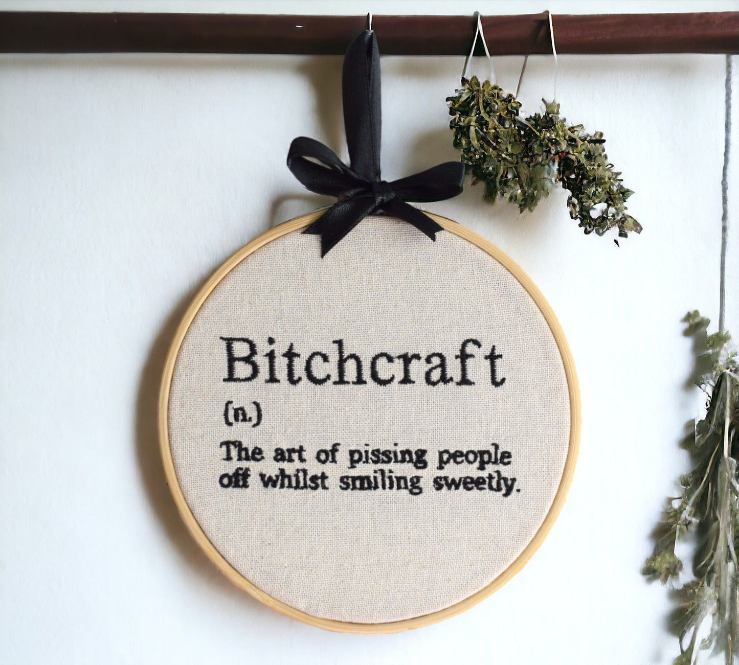 Bitchcraft Definition Embroidered Wall Art