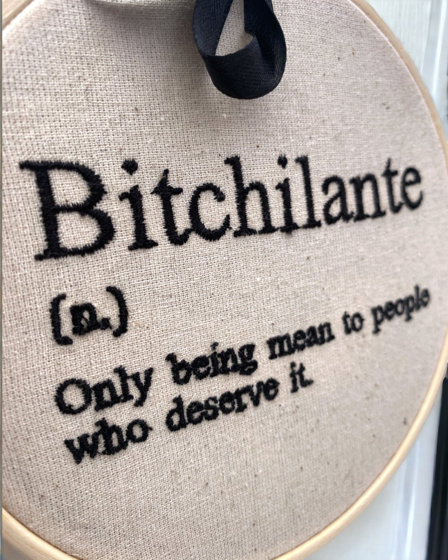 Bitchilante Definition Embroidered Wall Art