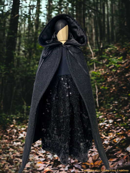 Mannequin Witch with Embroidered Cape in Black