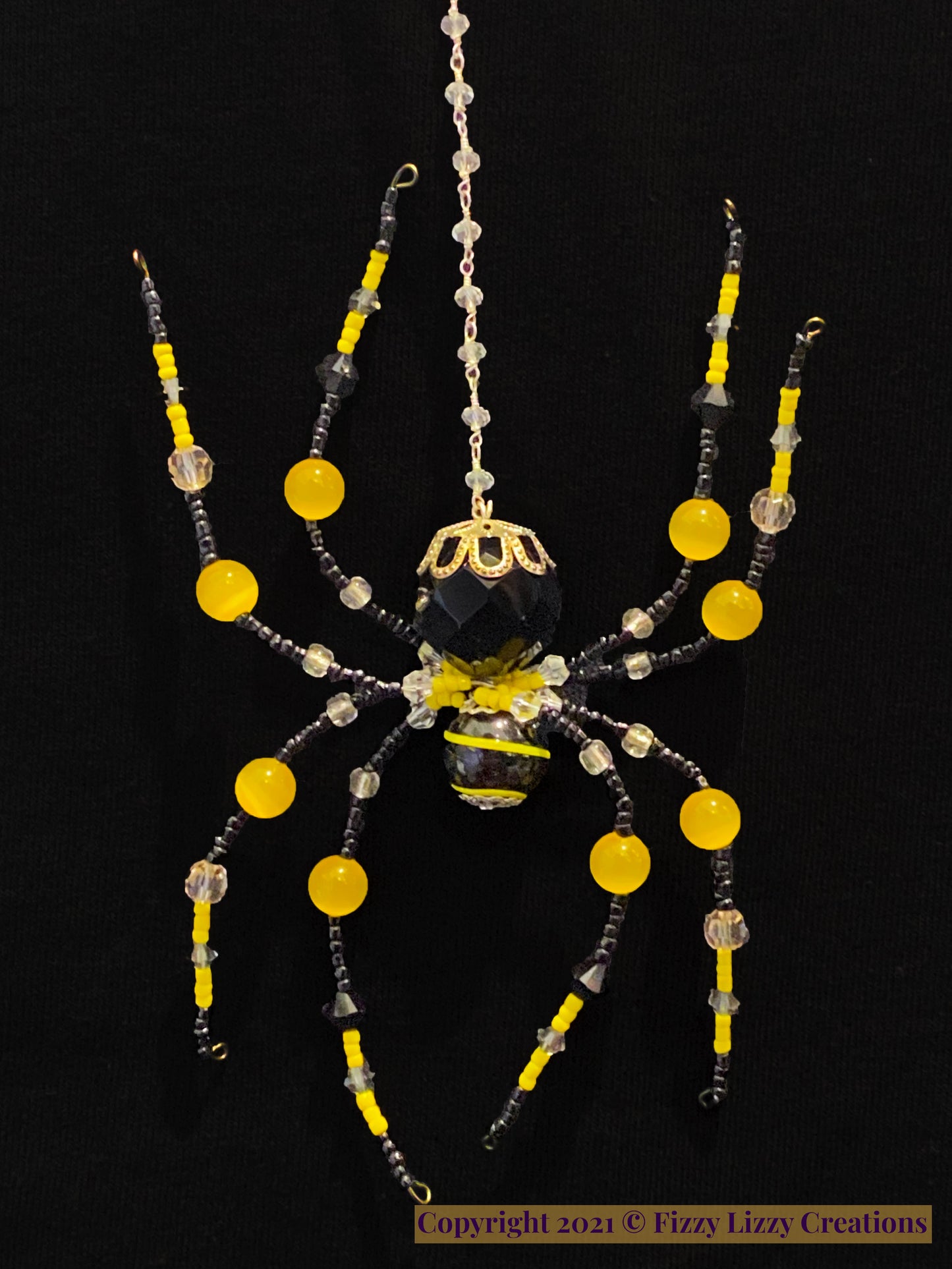 Crystal Christmas Tree Spider in Yellow and Black