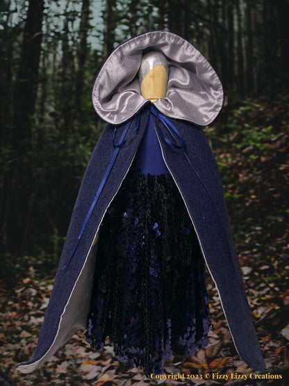 Mannequin Witch with Embroidered Cape in Navy