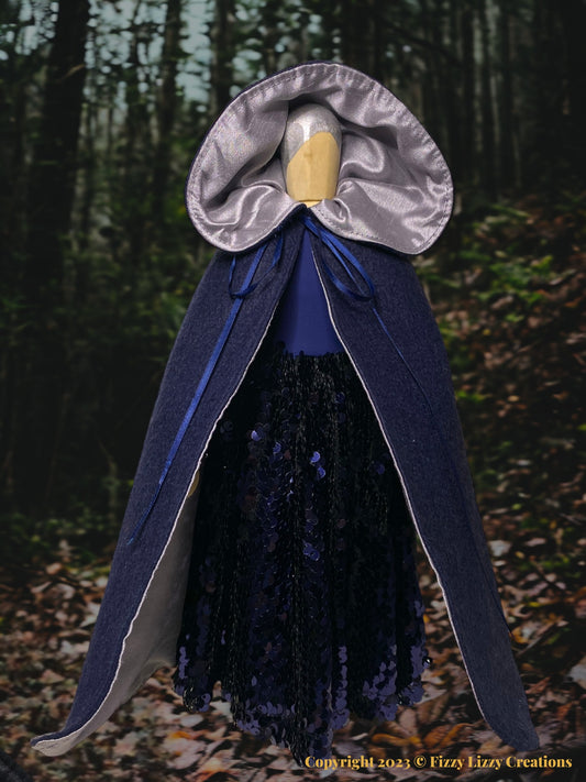 Mannequin Witch with Embroidered Cape in Navy