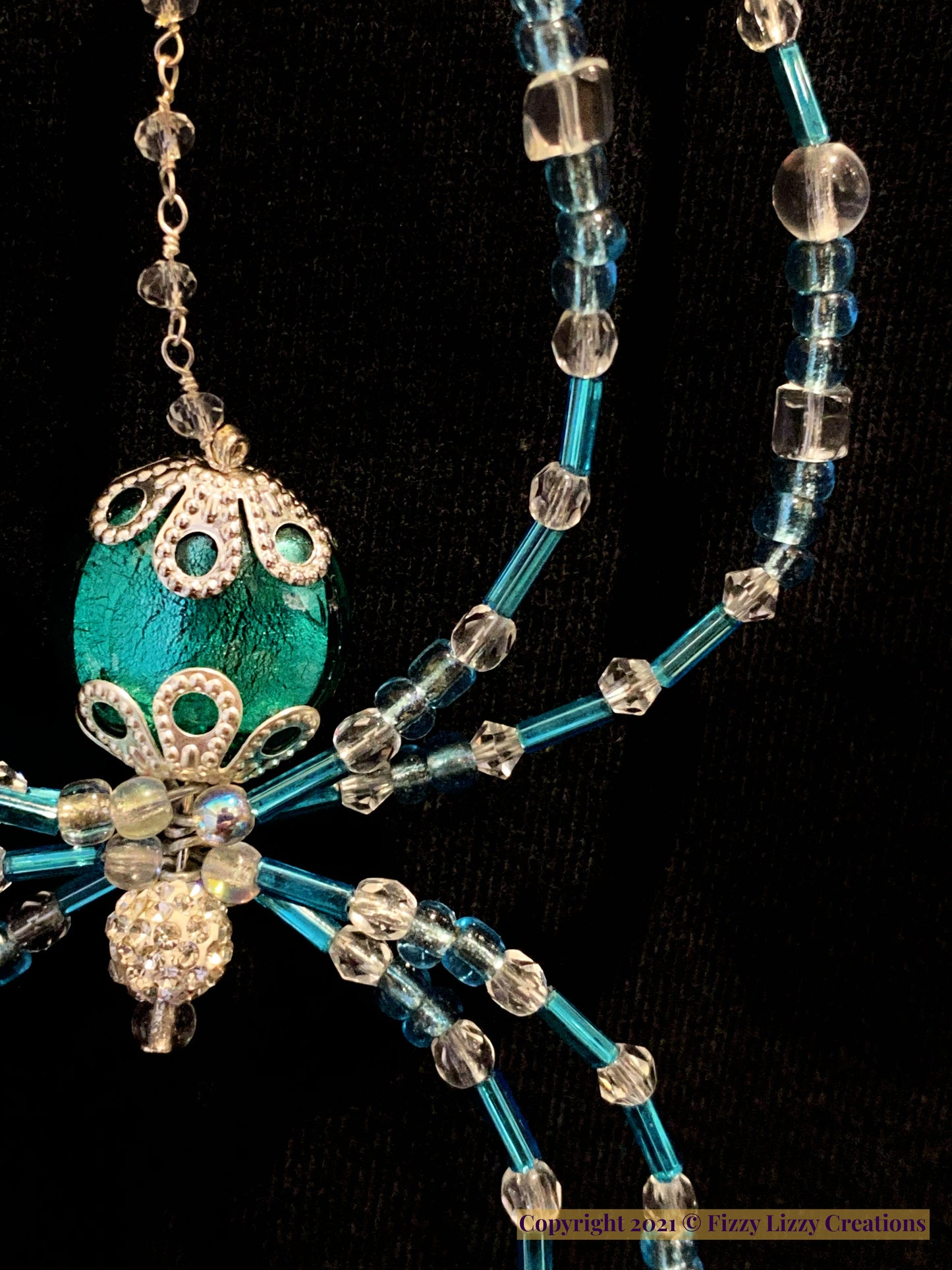 Crystal Christmas Tree Spider in Blues