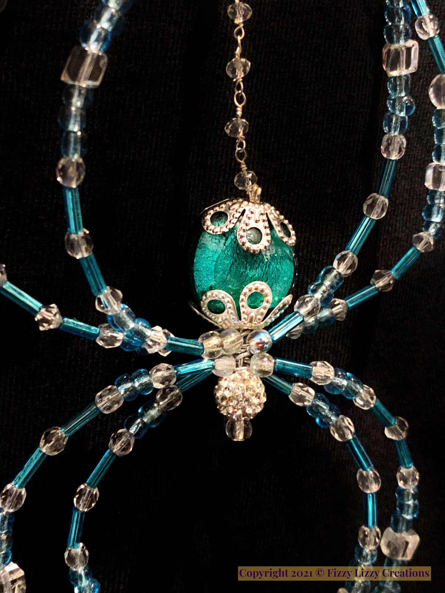 Crystal Christmas Tree Spider in Blues