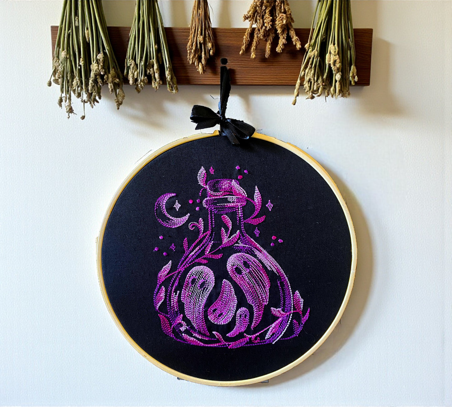 Ghosts in a Bottle Embroidered Wall Art