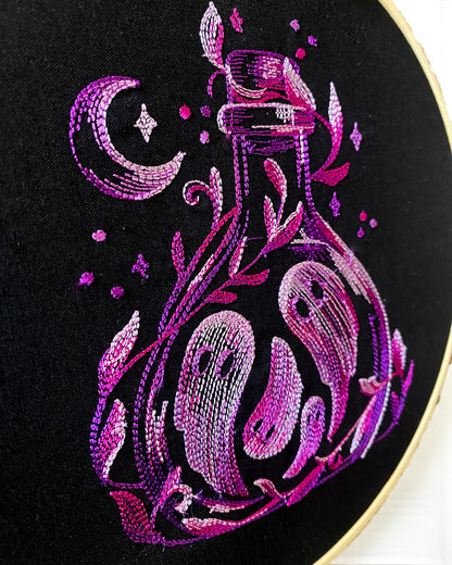 Ghosts in a Bottle Embroidered Wall Art