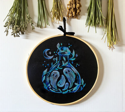 Ghosts in a Bottle Embroidered Wall Art