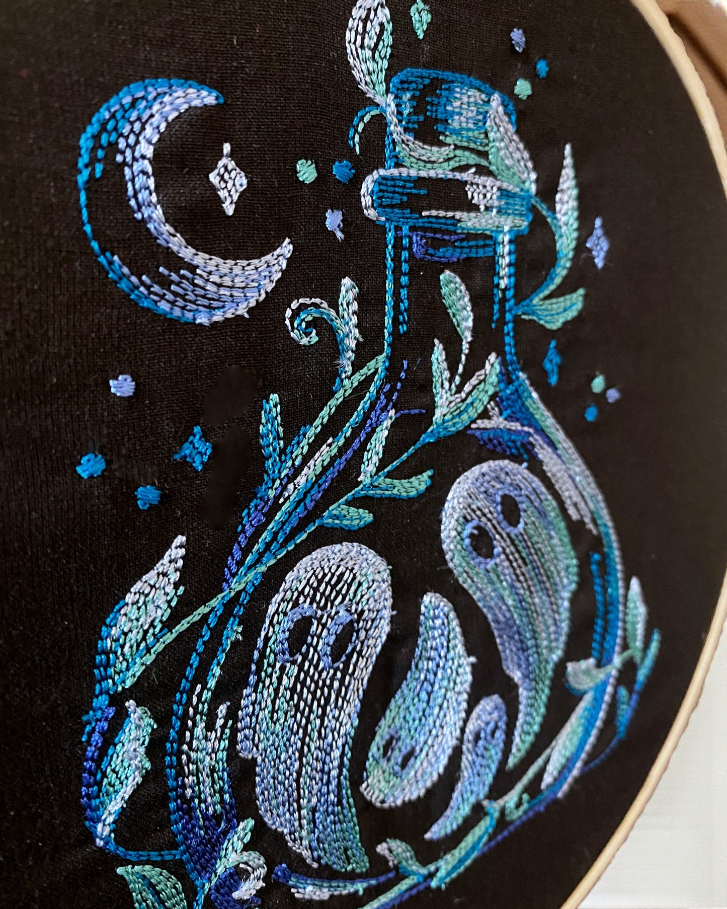 Ghosts in a Bottle Embroidered Wall Art