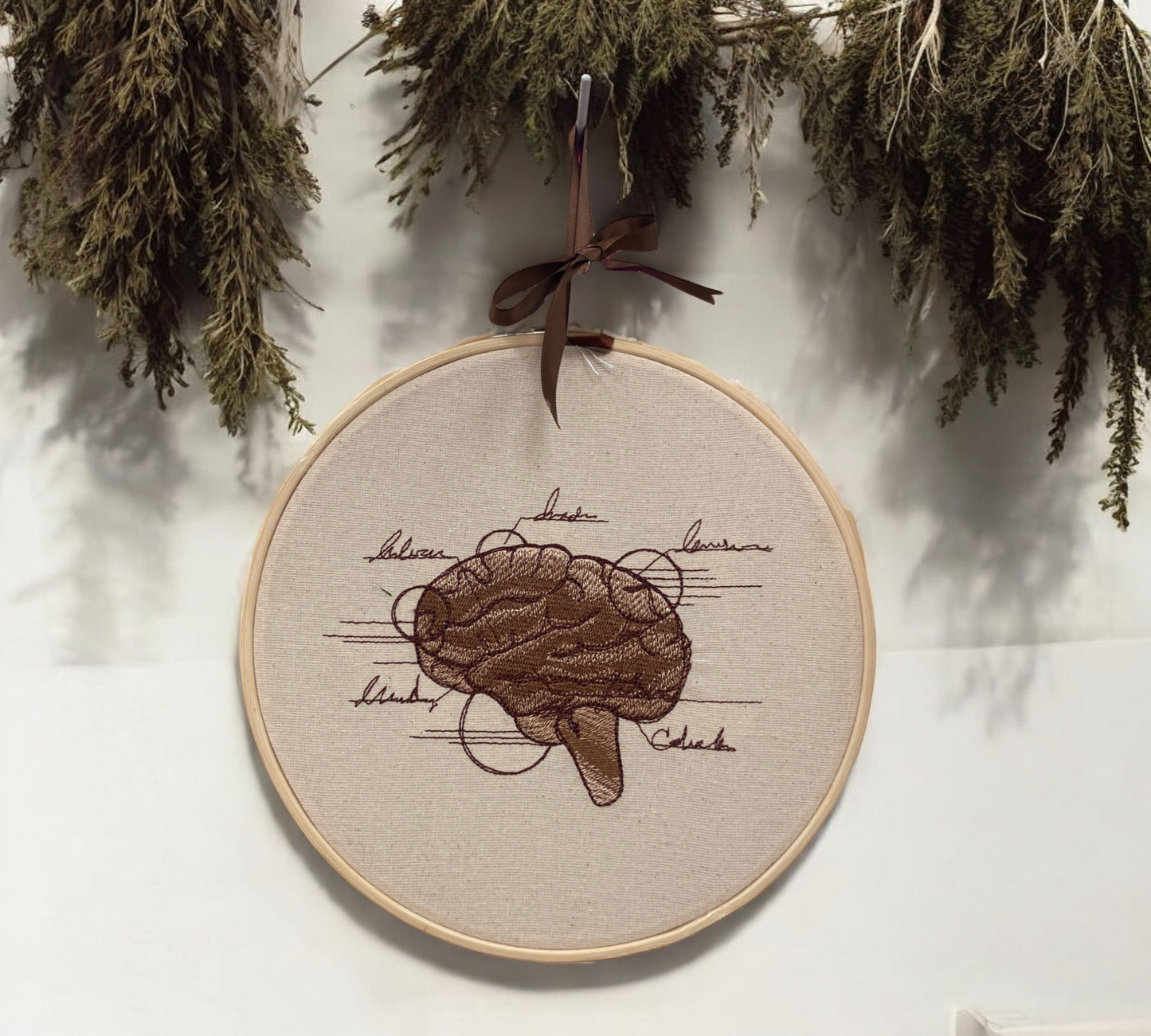 Brain Anatomy Embroidered Wall Art