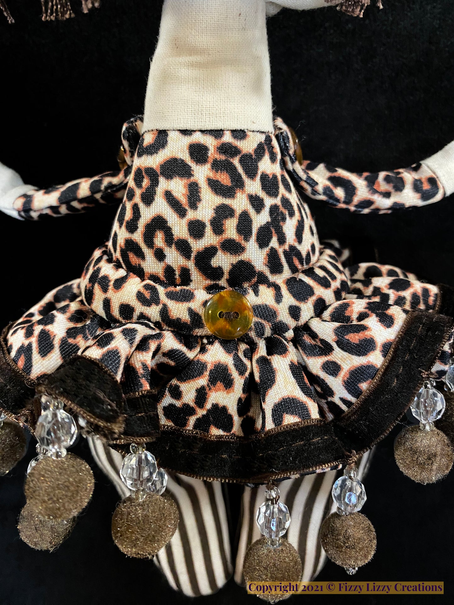 Margo-Rose Gothic Oddity Doll in Leopard Print