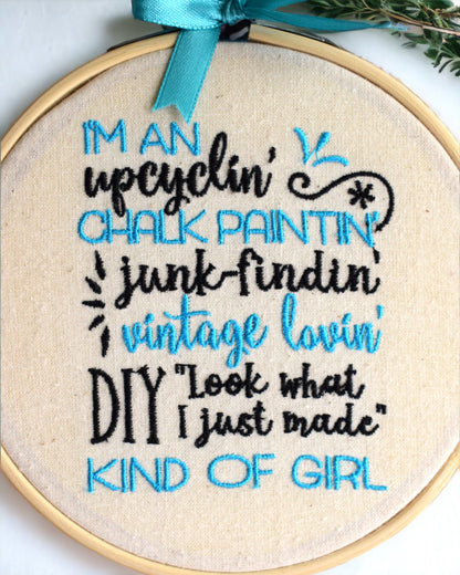 Crafty Kind of Girl Embroidered Wall Art