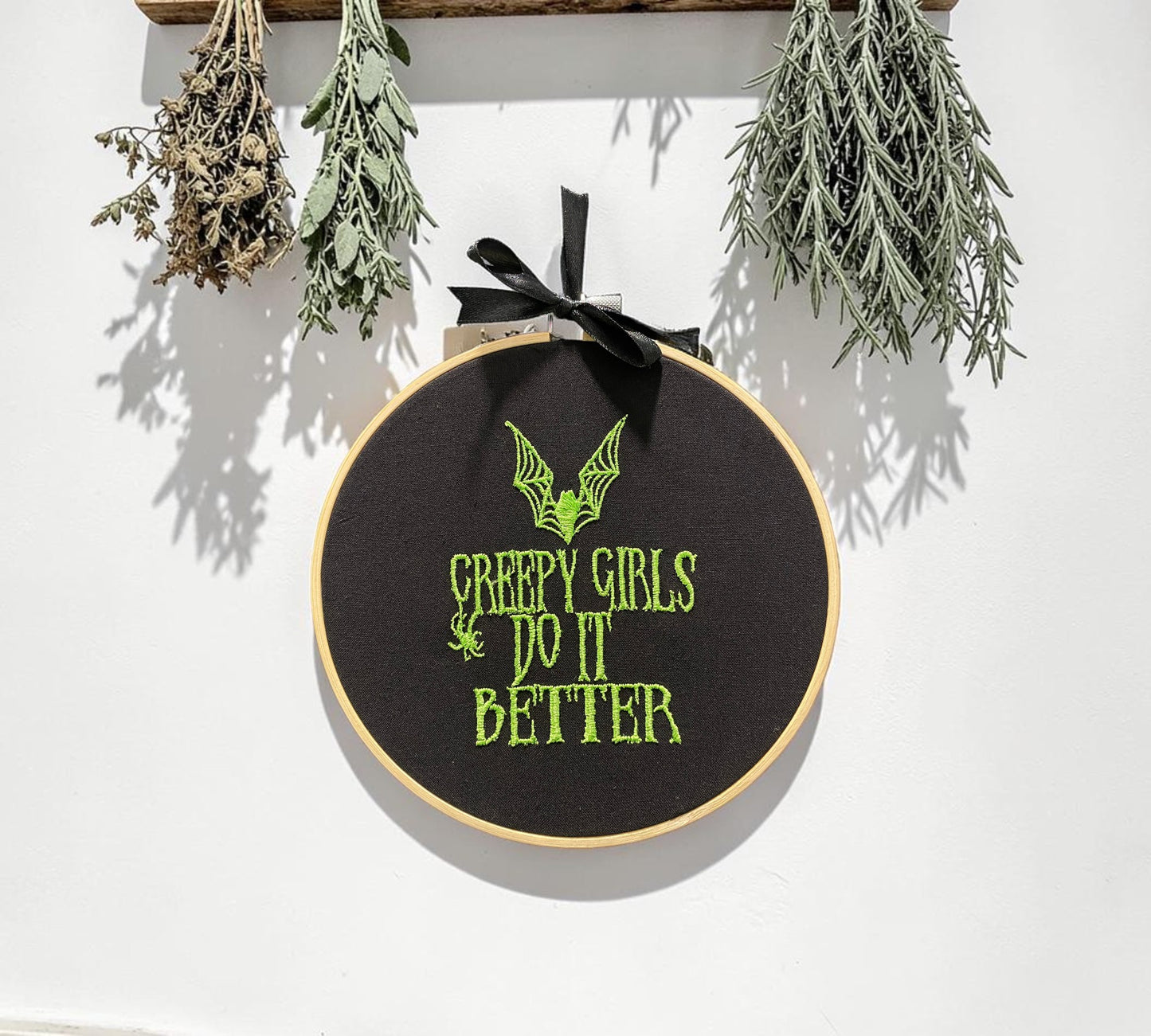 Creepy Girls Do It Better Embroidered Wall Art