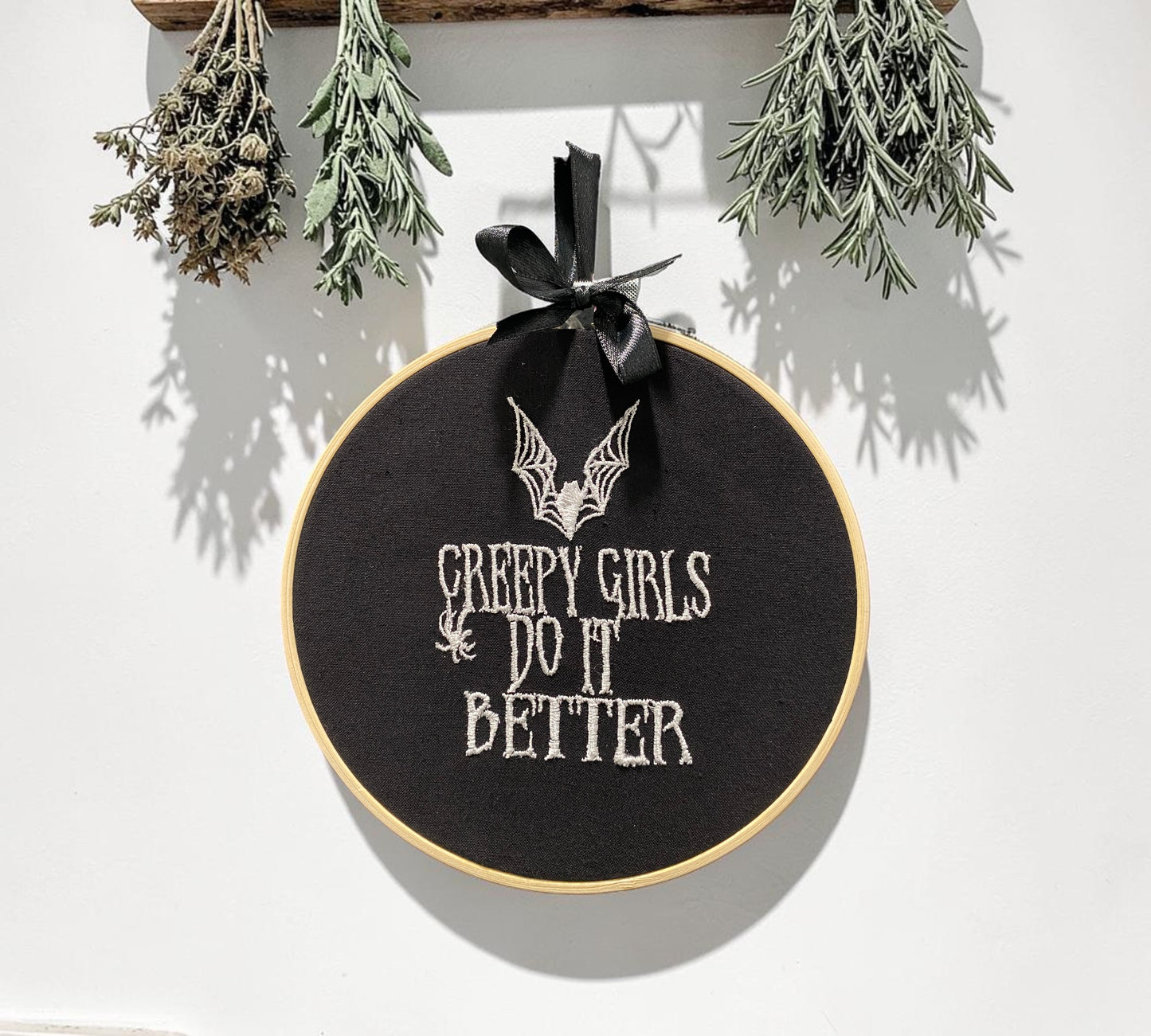 Creepy Girls Do It Better Embroidered Wall Art