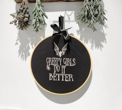 Creepy Girls Do It Better Embroidered Wall Art