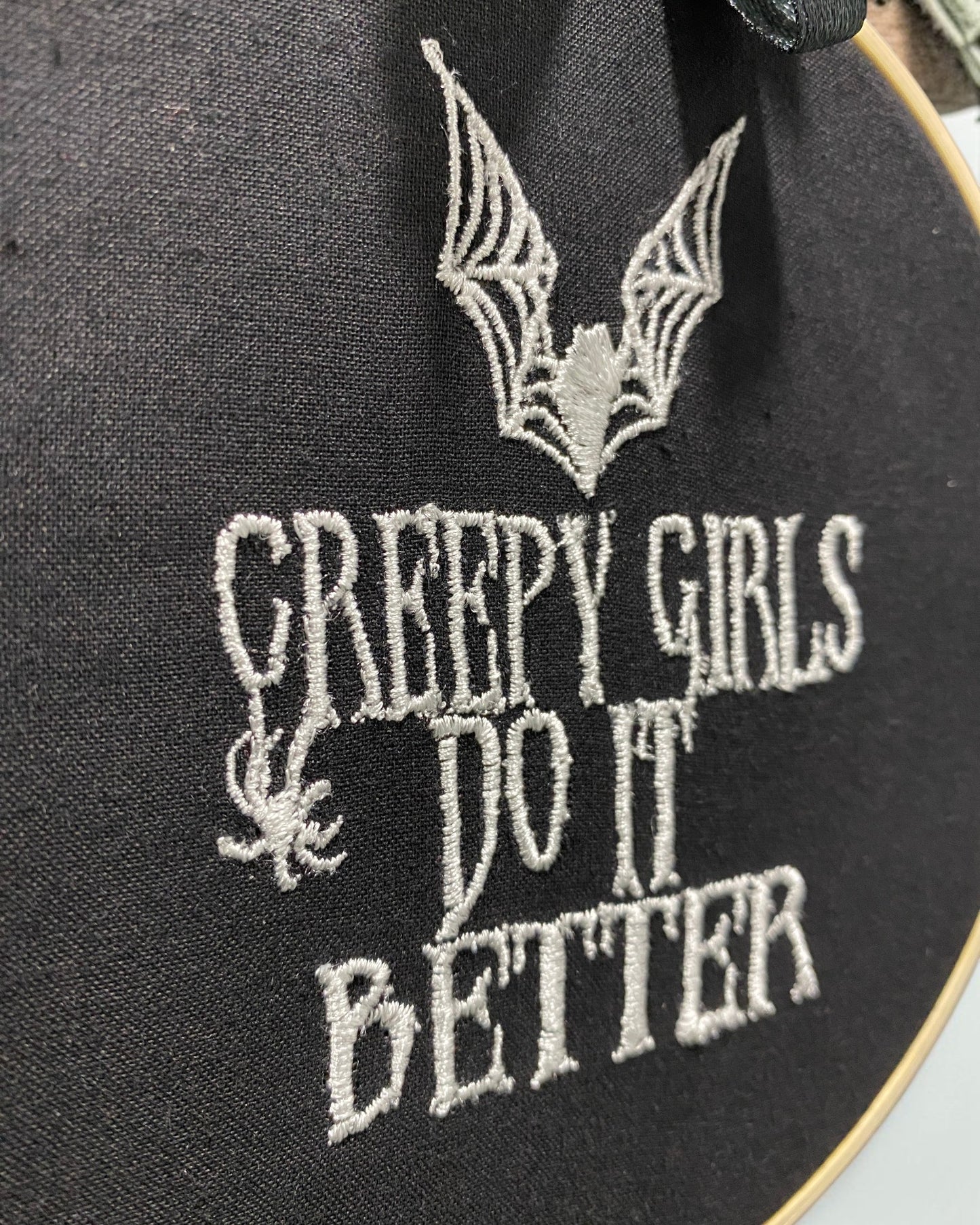 Creepy Girls Do It Better Embroidered Wall Art