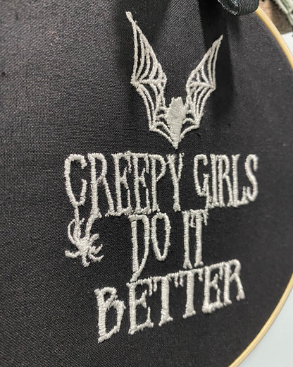 Creepy Girls Do It Better Embroidered Wall Art