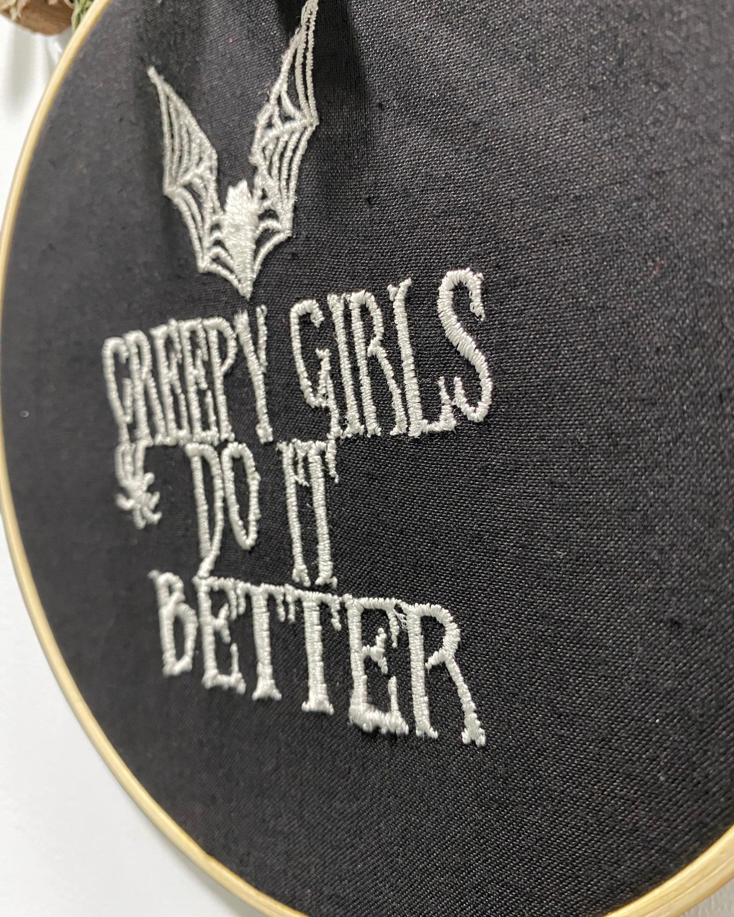 Creepy Girls Do It Better Embroidered Wall Art