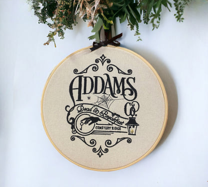 Dead and Breakfast Adams Embroidered Wall Art