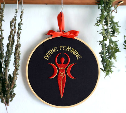 Divine Feminine Embroidered Wall Art