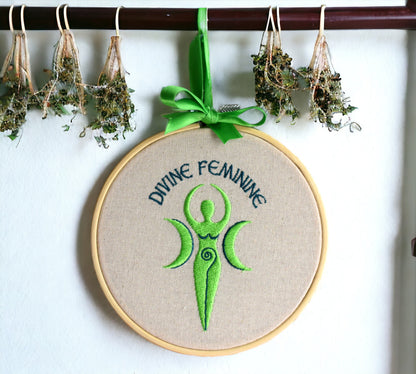 Divine Feminine Embroidered Wall Art