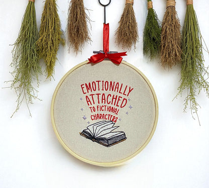 Emotionally Attached to Fictional Characters Embroidered Wall Art