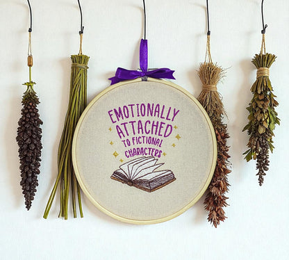 Emotionally Attached to Fictional Characters Embroidered Wall Art
