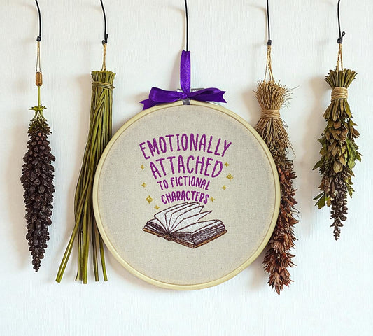 Emotionally Attached to Fictional Characters Embroidered Wall Art