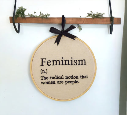 Feminism Definition Embroidered Wall Art