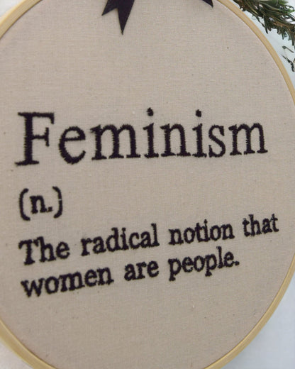 Feminism Definition Embroidered Wall Art