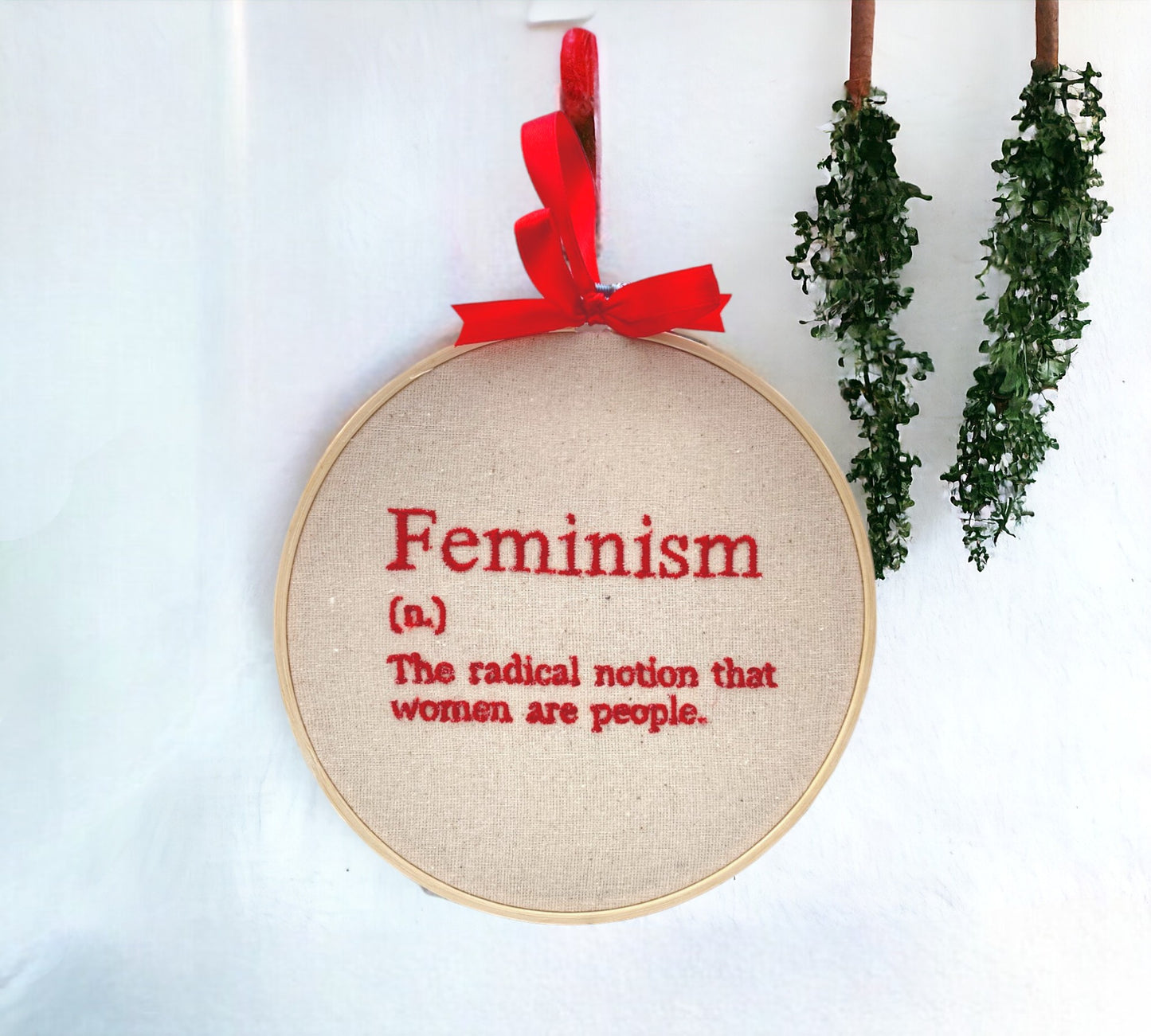 Feminism Definition Embroidered Wall Art