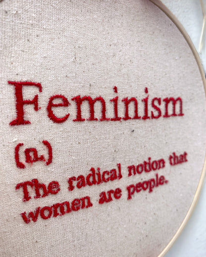 Feminism Definition Embroidered Wall Art