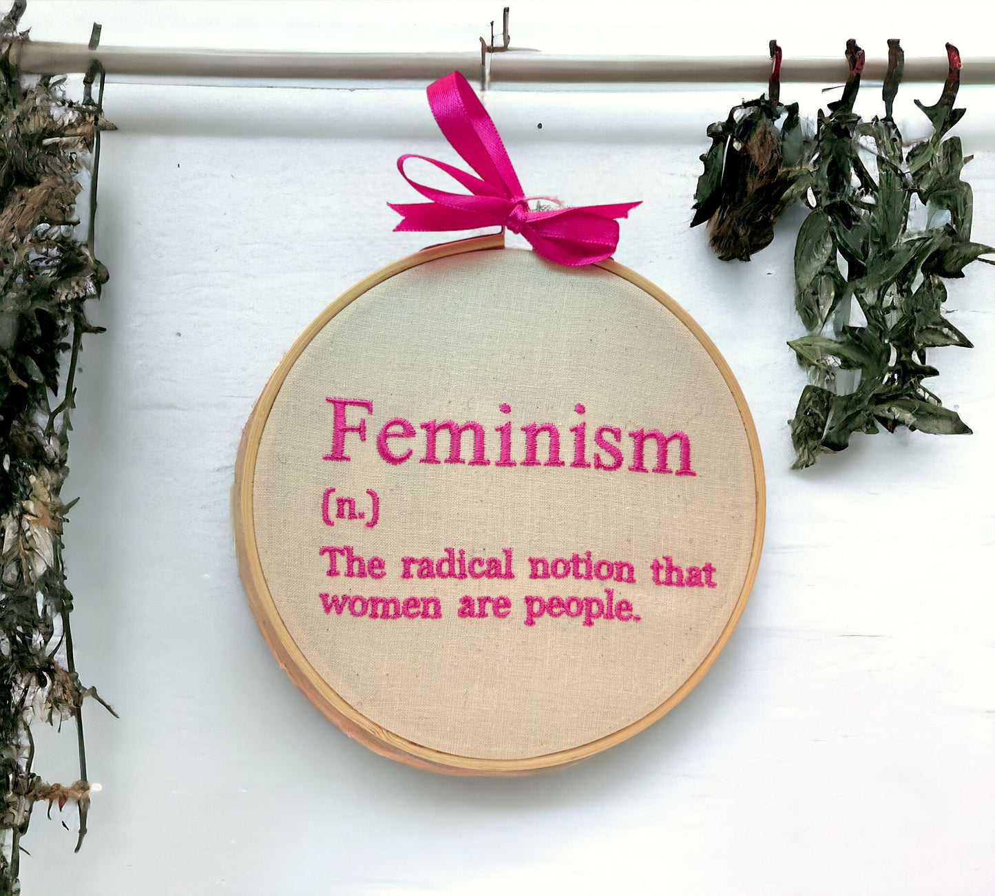 Feminism Definition Embroidered Wall Art