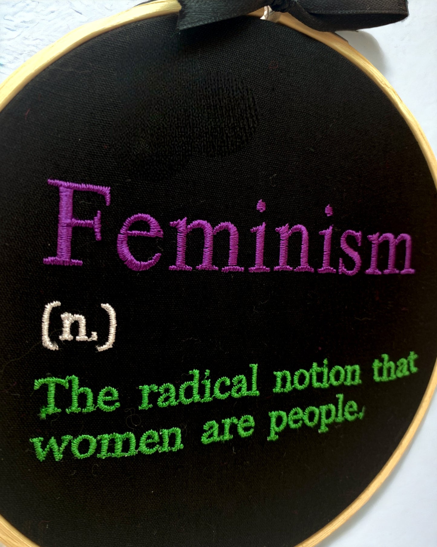 Feminism Definition Embroidered Wall Art