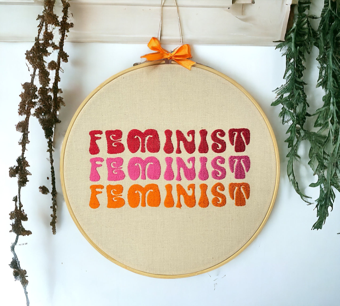 Feminist Embroidered Wall Art