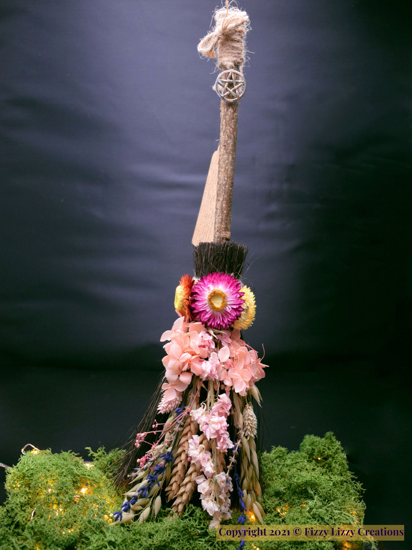 Floral Besom Broom with Dried Flowers