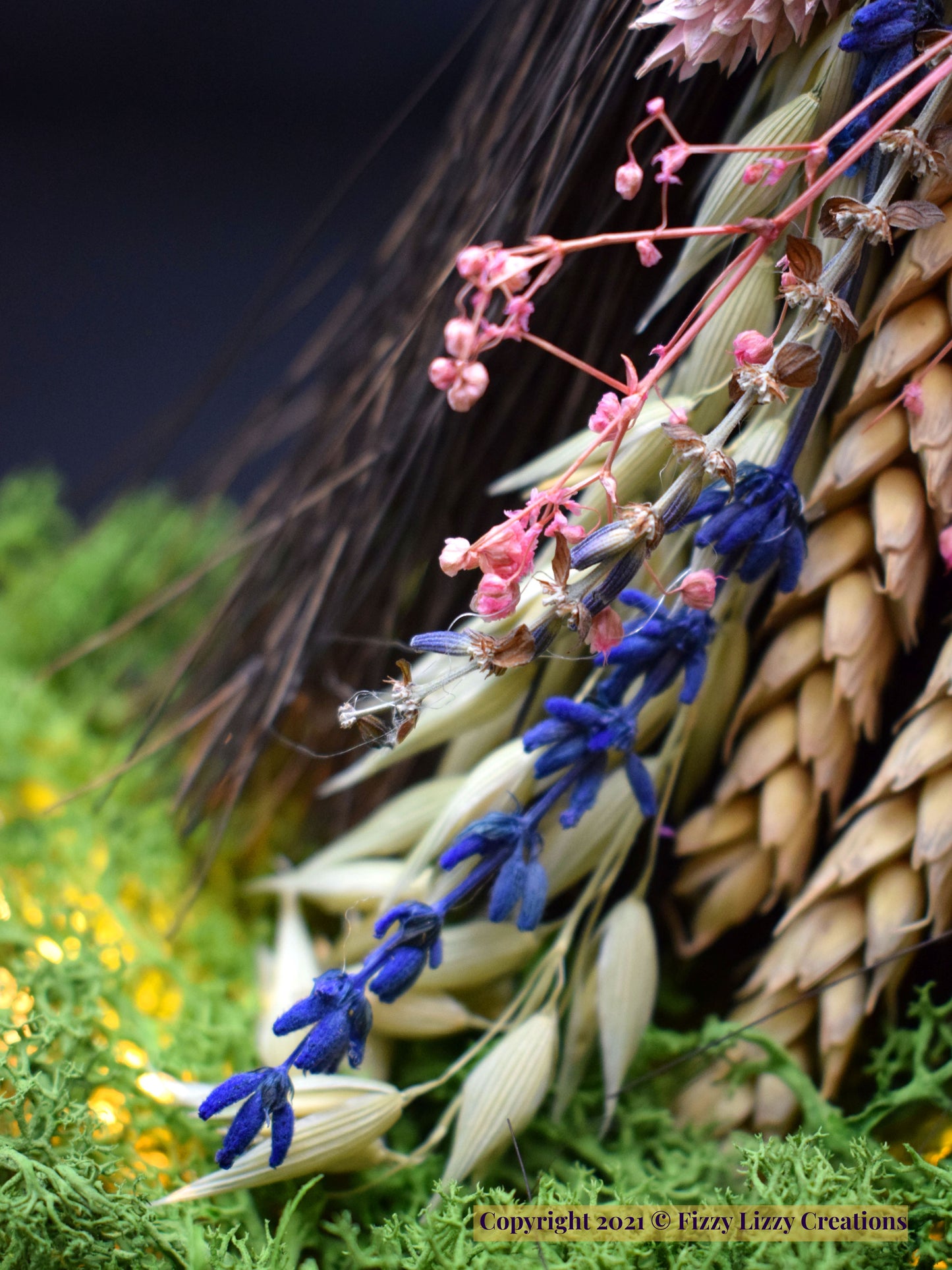 Floral Besom Broom with Dried Flowers