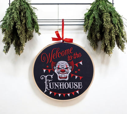 Welcome to the Funhouse Embroidered Wall Art