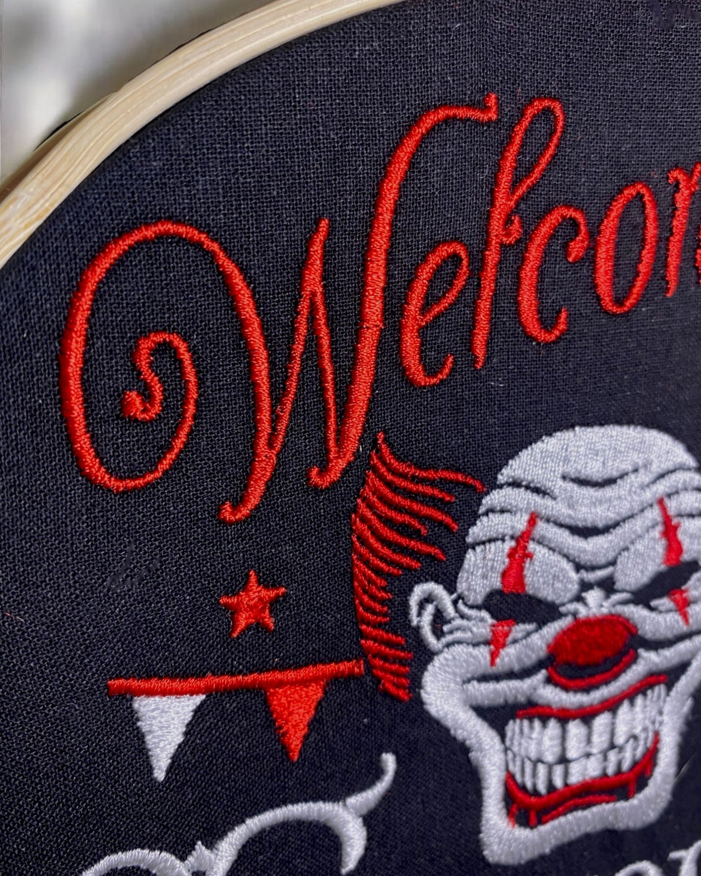 Welcome to the Funhouse Embroidered Wall Art