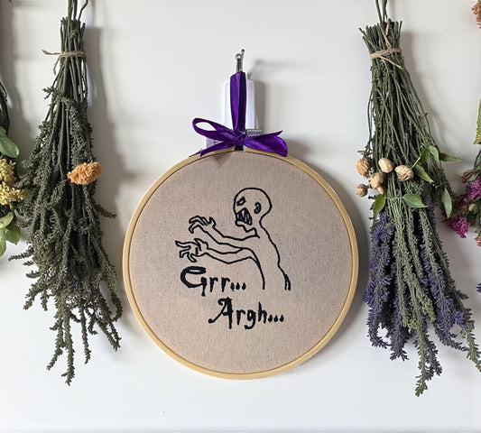 Grr Argh End Credits Embroidered Wall Art